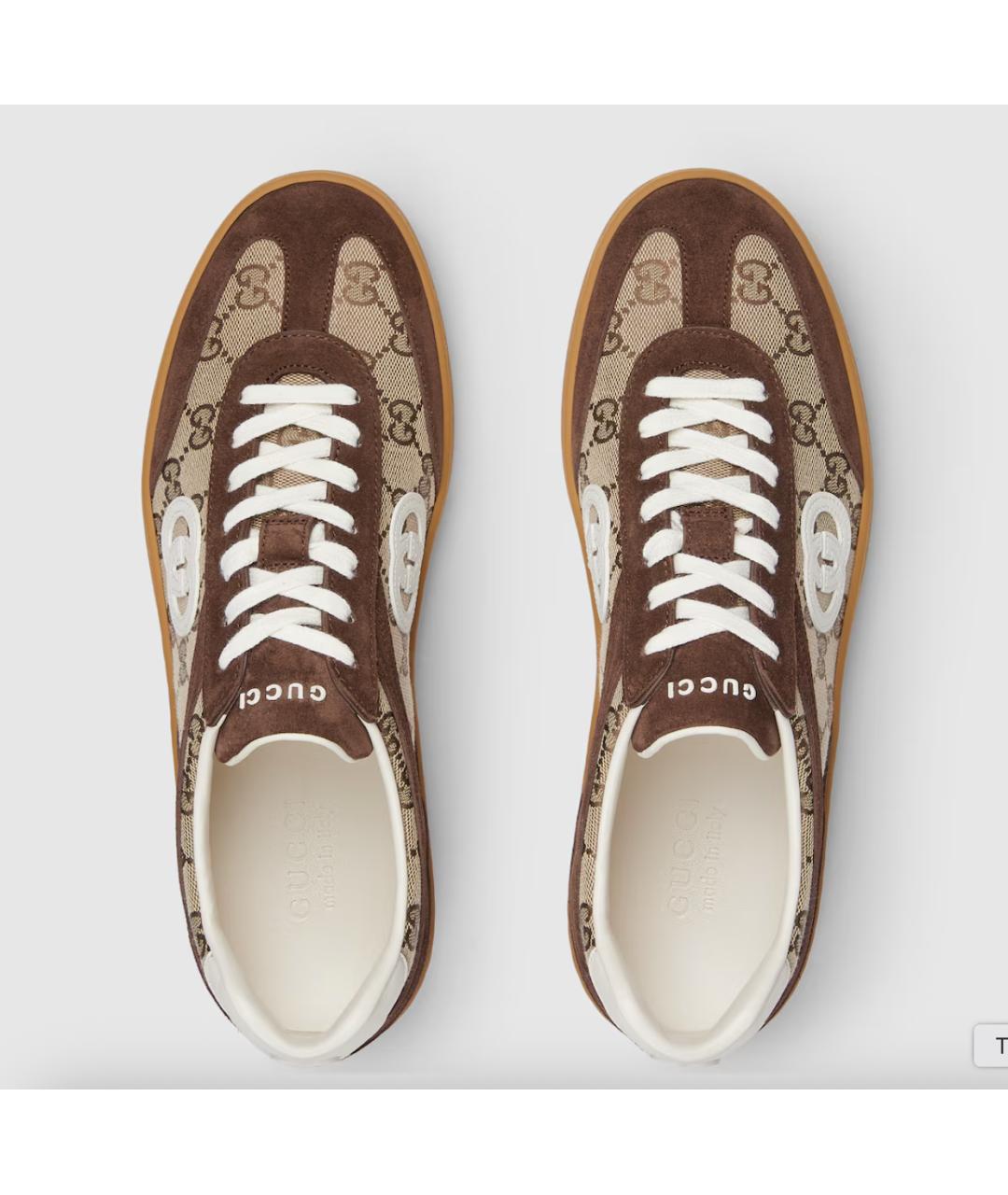 GUCCI Коричневые низкие кроссовки / кеды, фото 4