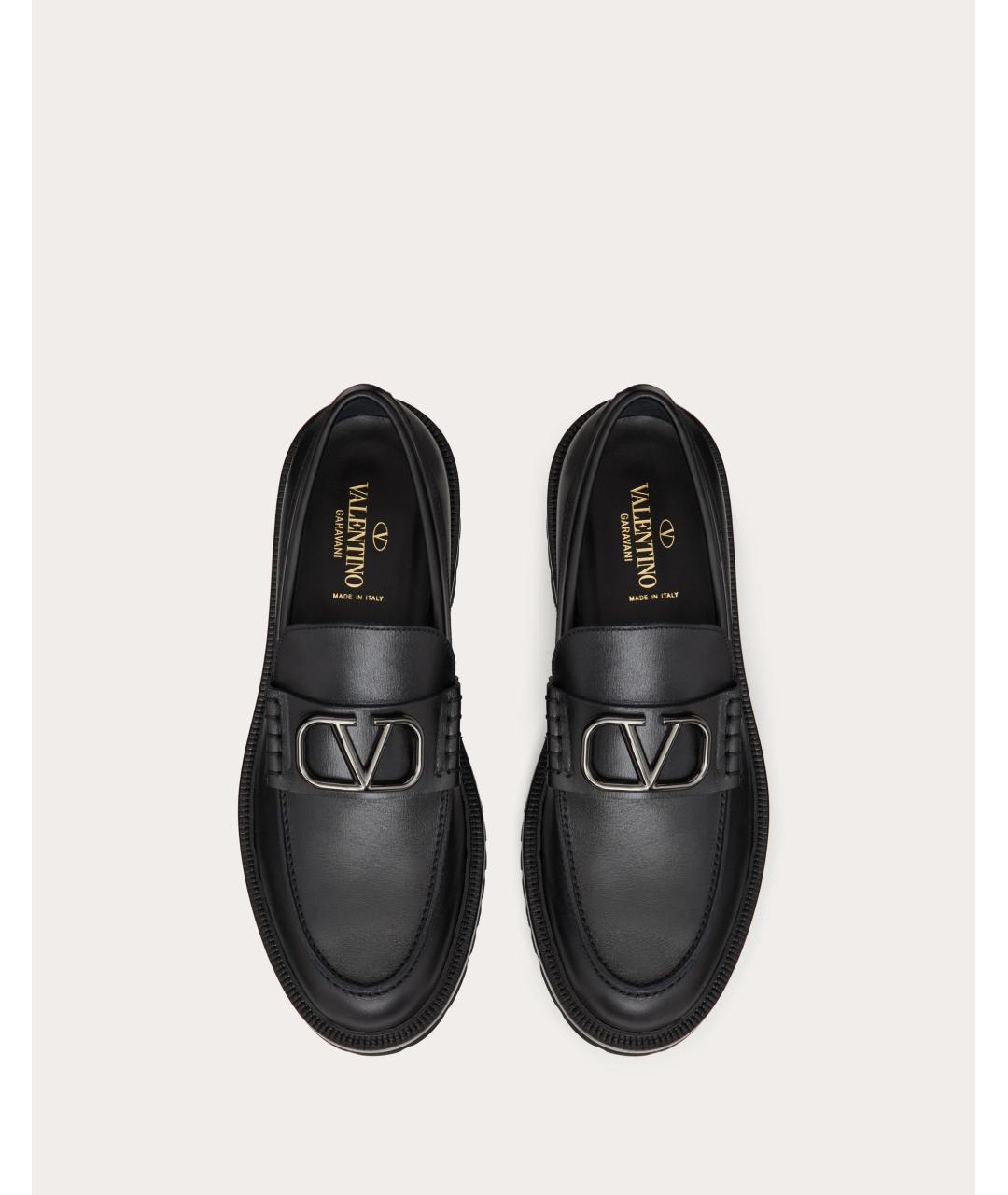 VALENTINO Черные кожаные лоферы, фото 3