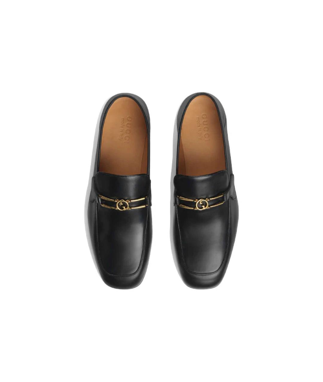 GUCCI Черные кожаные лоферы, фото 3