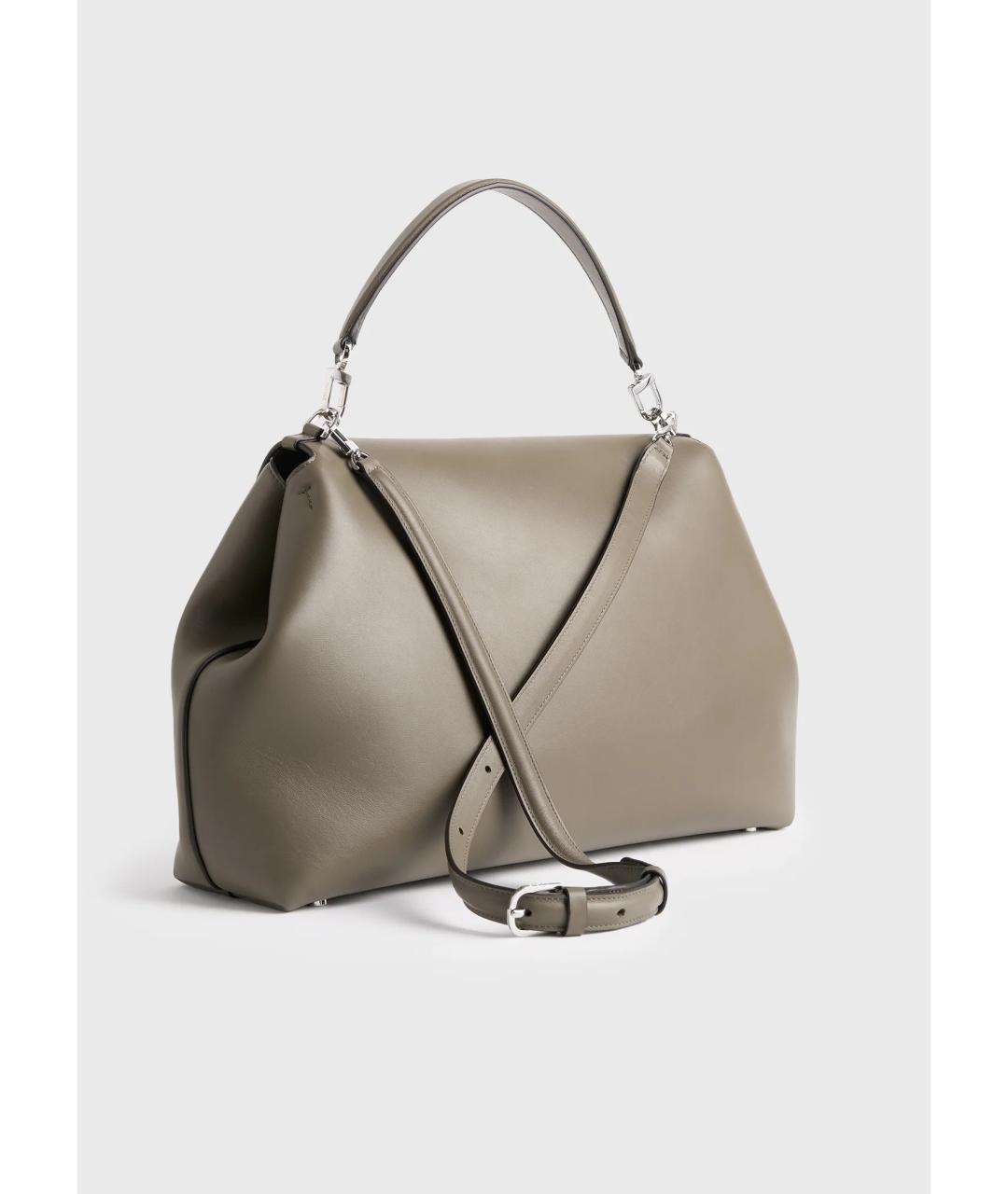 TOTEME Хаки кожаная сумка через плечо, фото 3