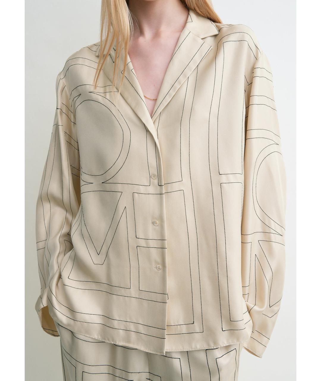 TOTEME Белый шелковый костюм с брюками, фото 7