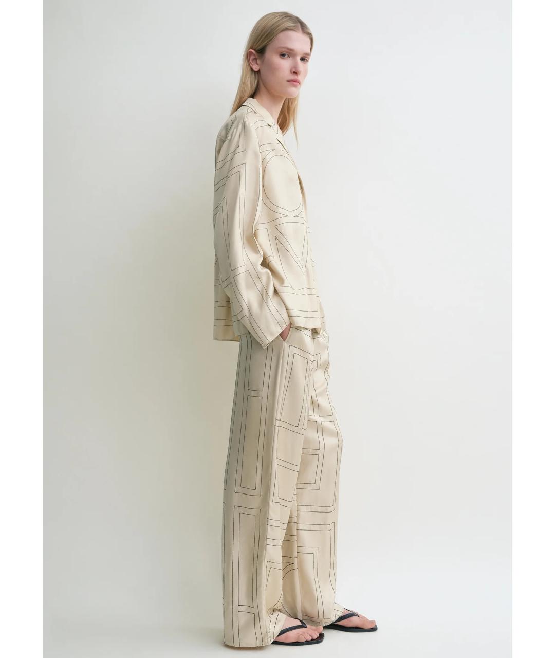 TOTEME Белый шелковый костюм с брюками, фото 4