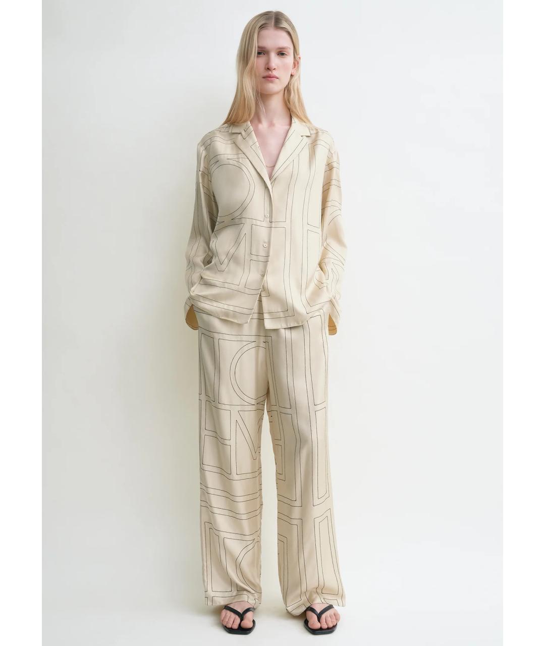 TOTEME Белый шелковый костюм с брюками, фото 3