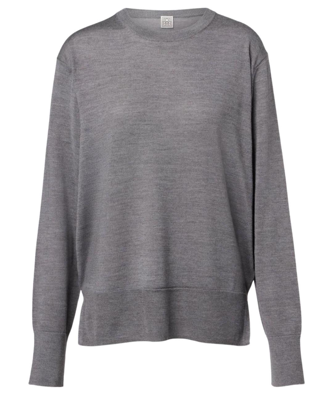 TOTEME Серый шерстяной джемпер / свитер, фото 1