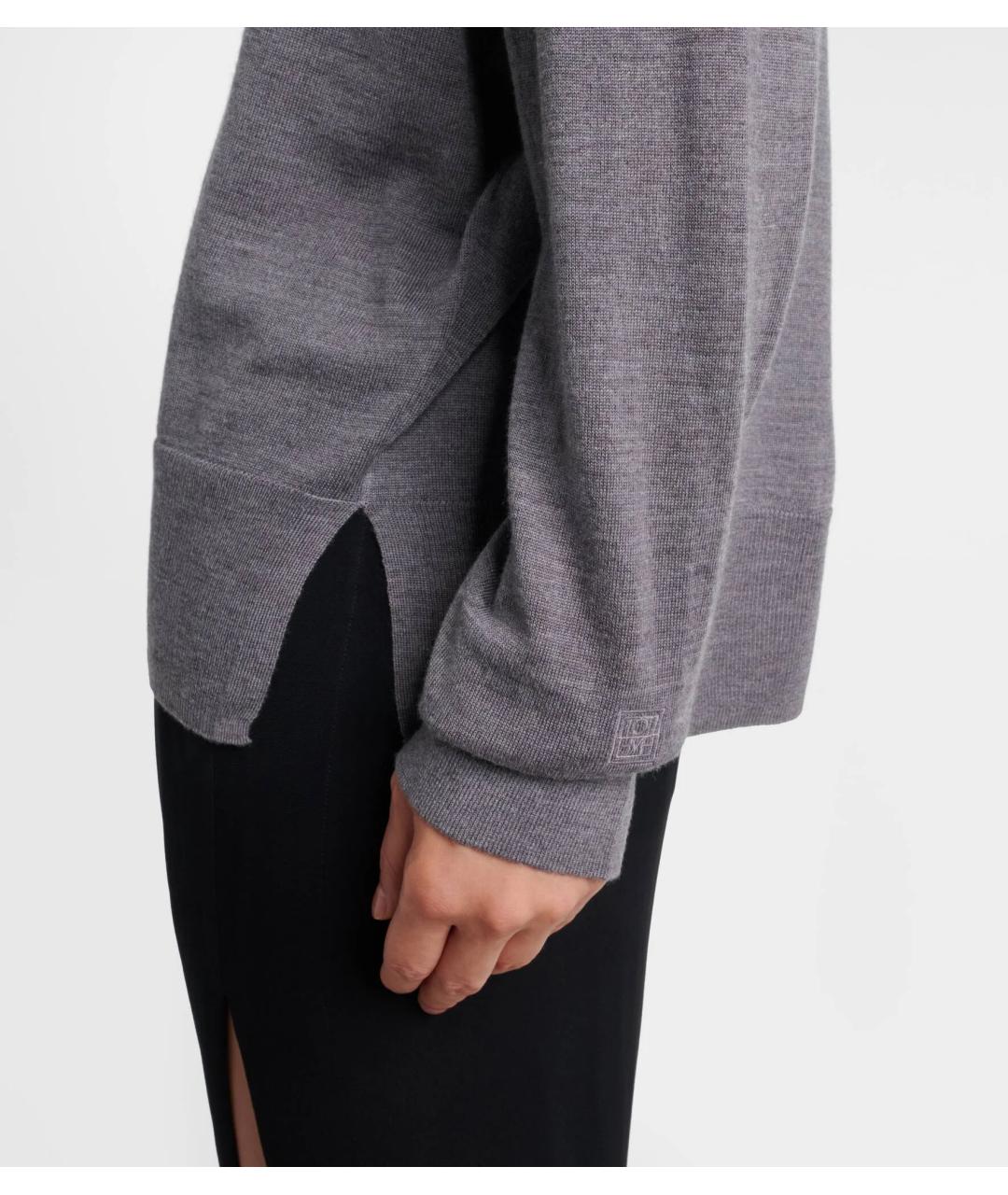 TOTEME Серый шерстяной джемпер / свитер, фото 5