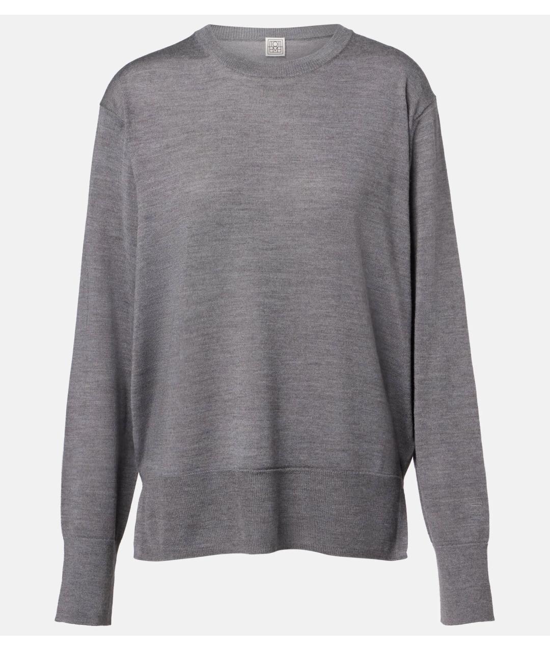 TOTEME Серый шерстяной джемпер / свитер, фото 7