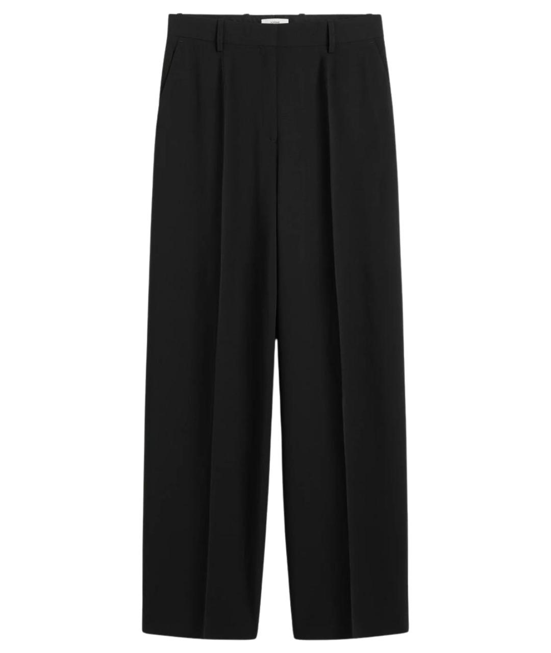 TOTEME Черные шерстяные прямые брюки, фото 1