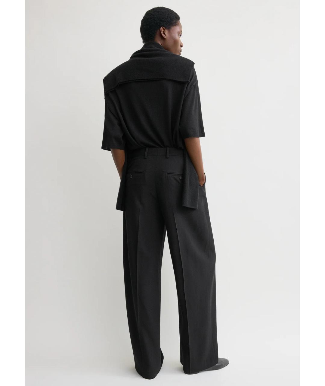 TOTEME Черные шерстяные прямые брюки, фото 4