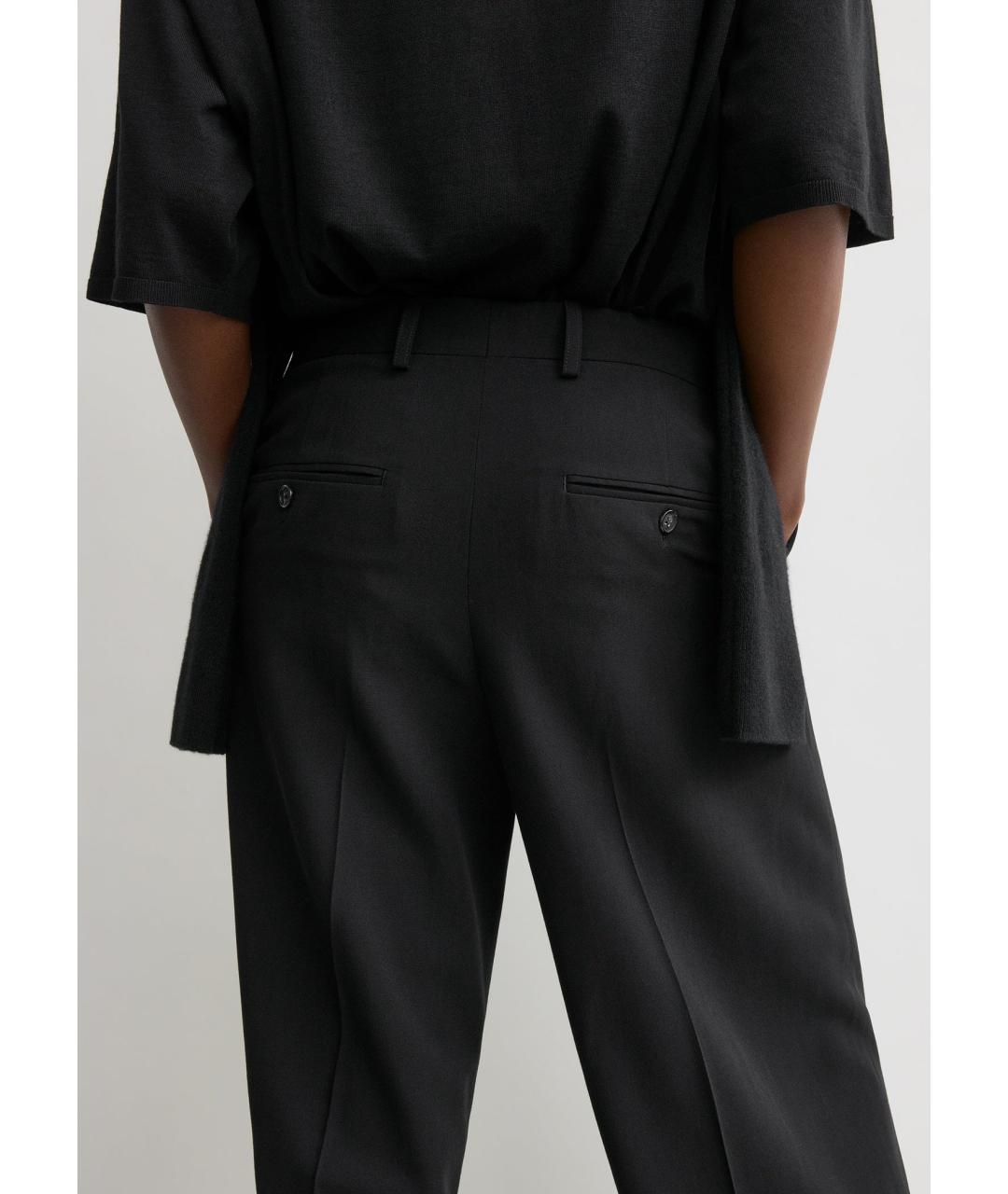 TOTEME Черные шерстяные прямые брюки, фото 6