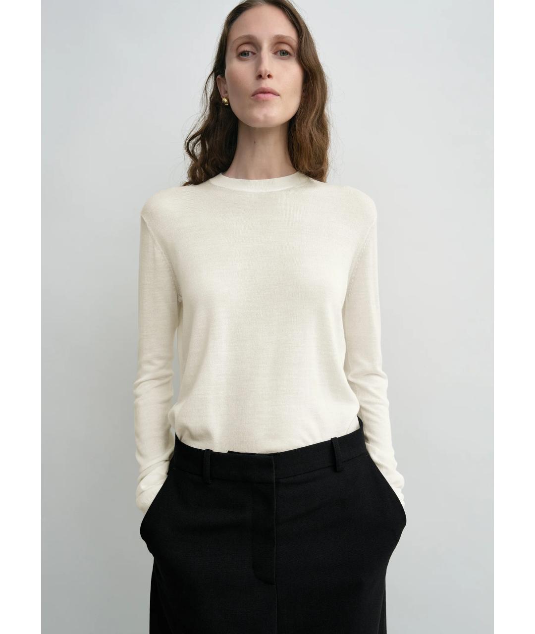 TOTEME Белый шерстяной джемпер / свитер, фото 5