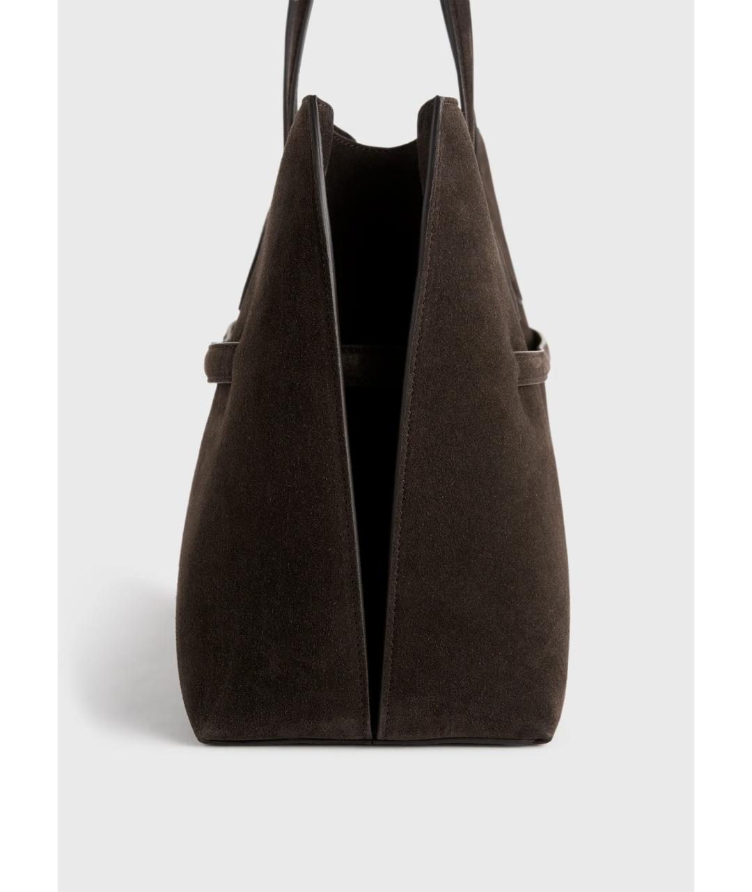 TOTEME Коричневая замшевая сумка тоут, фото 4