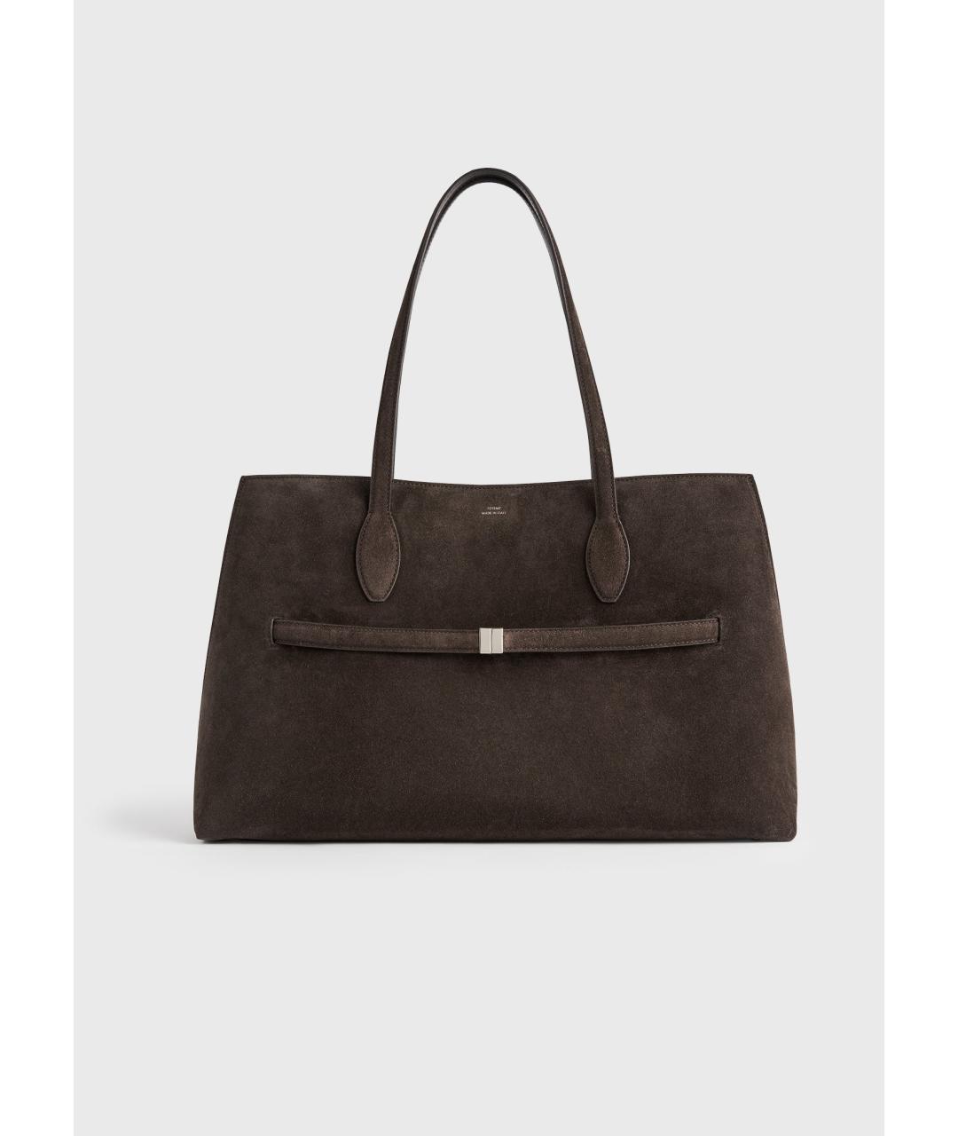 TOTEME Коричневая замшевая сумка тоут, фото 9