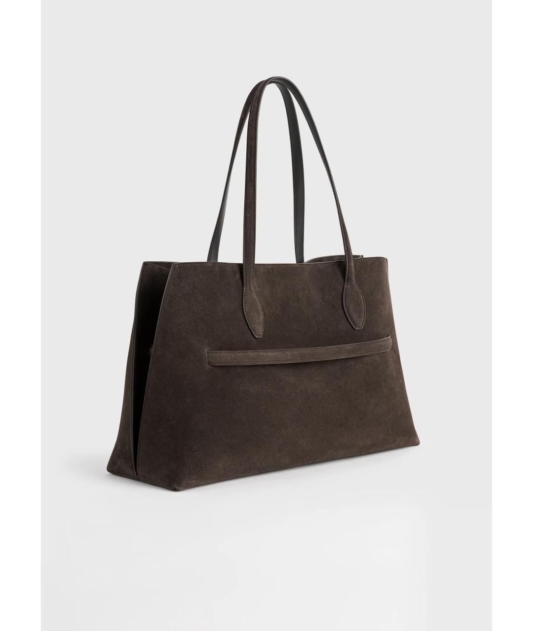 TOTEME Коричневая замшевая сумка тоут, фото 8