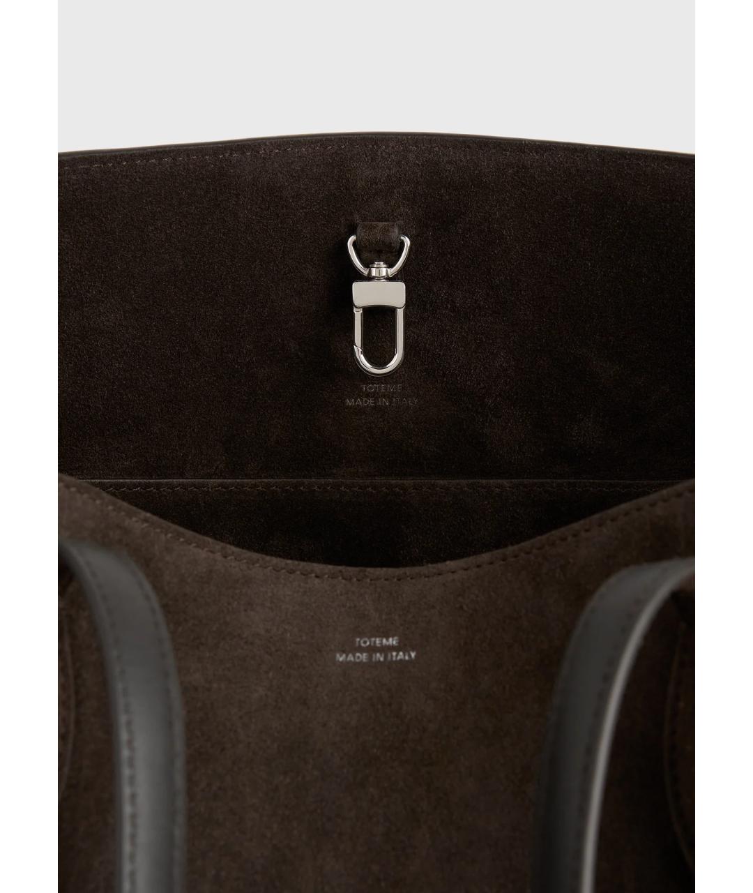 TOTEME Коричневая замшевая сумка тоут, фото 7