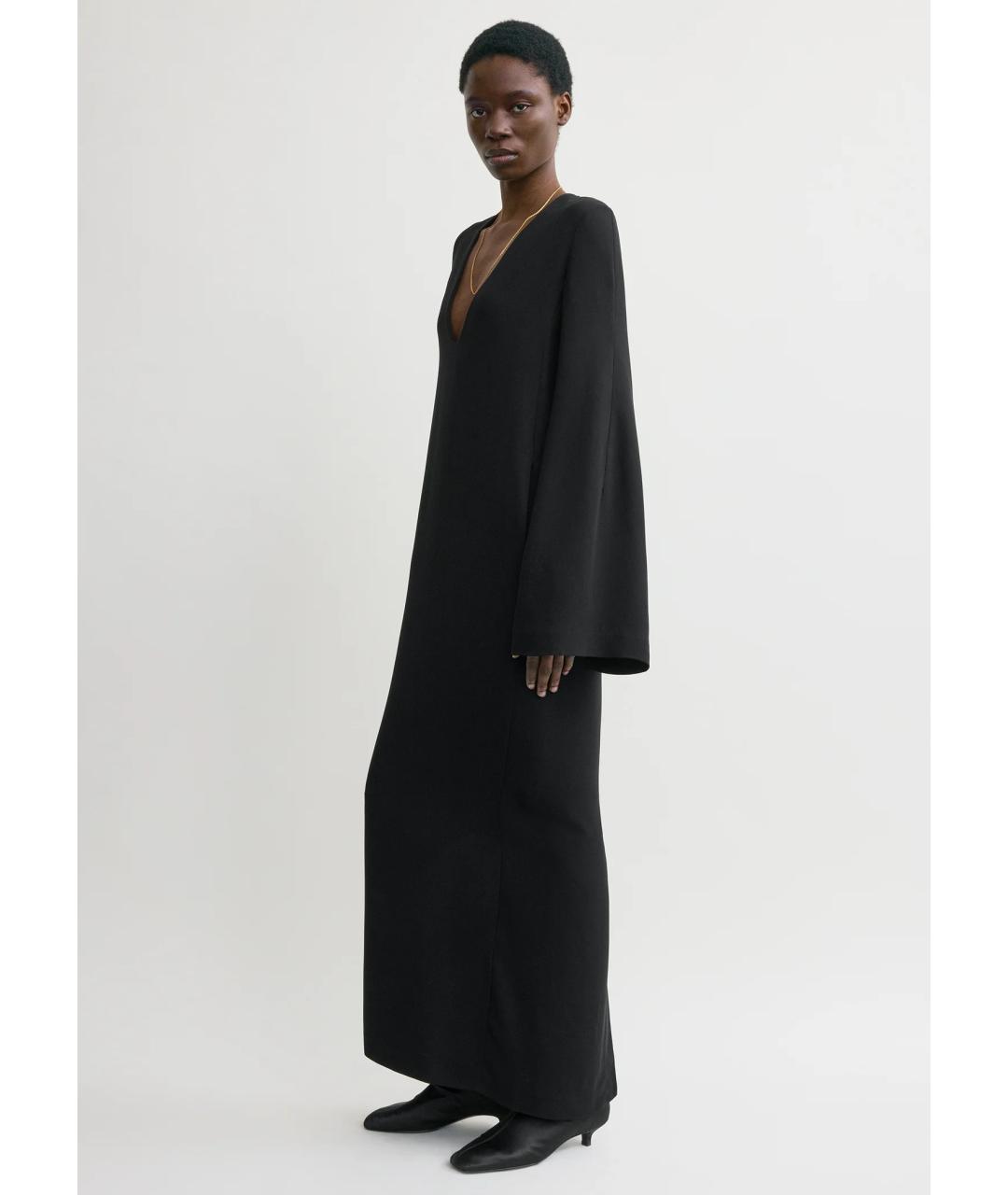 TOTEME Черное вискозное повседневное платье, фото 3