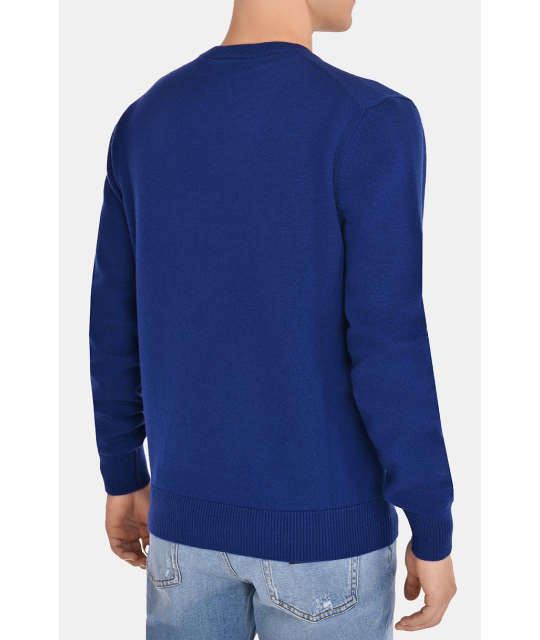 DOLCE&GABBANA Синий шерстяной джемпер / свитер, фото 3