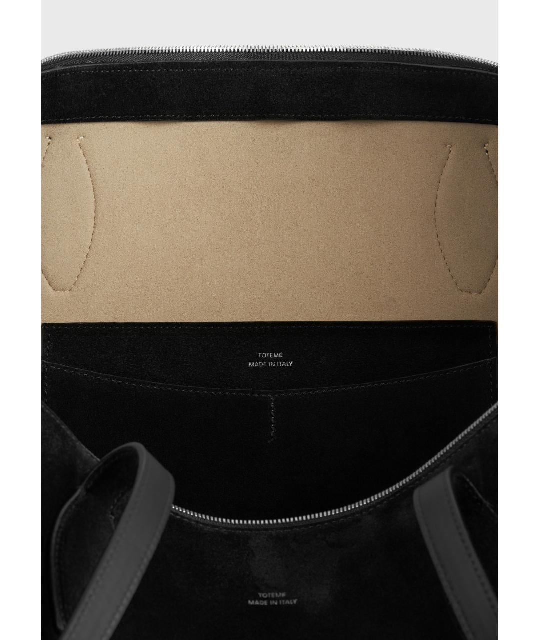 TOTEME Черная кожаная сумка тоут, фото 5