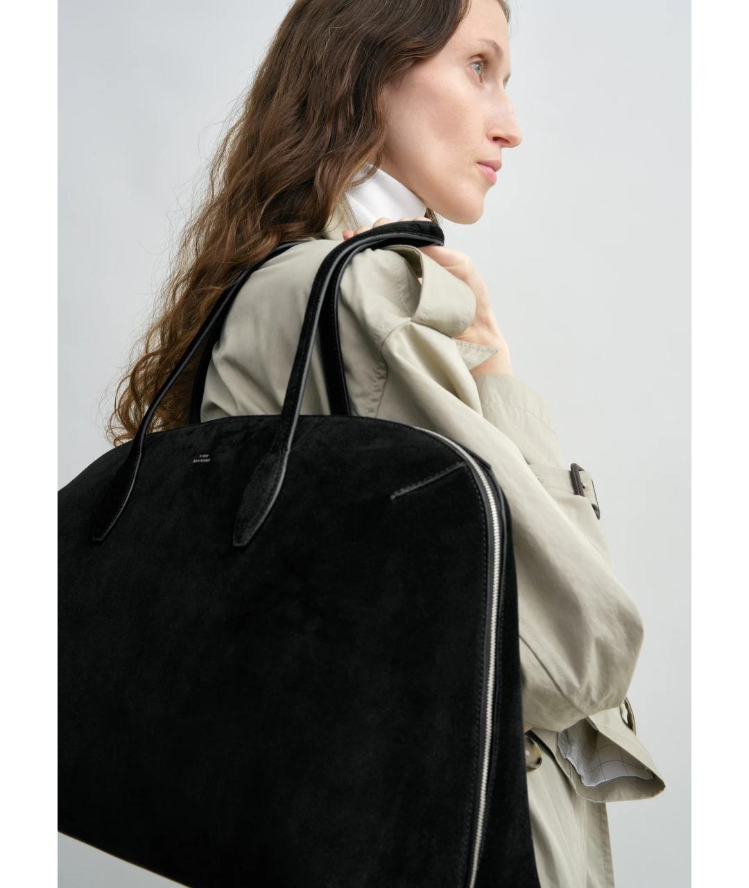 TOTEME Черная кожаная сумка тоут, фото 8