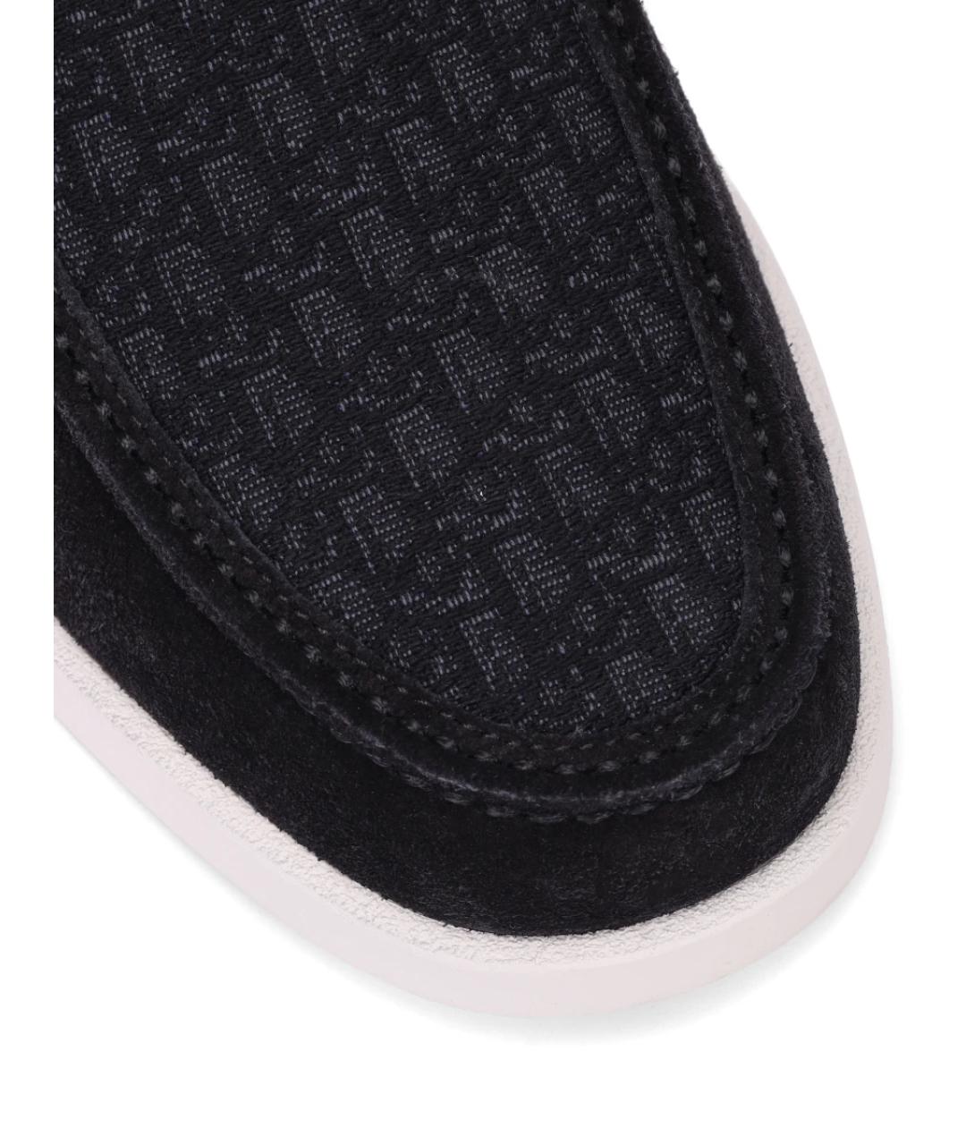 CHRISTIAN DIOR Черные замшевые лоферы, фото 5