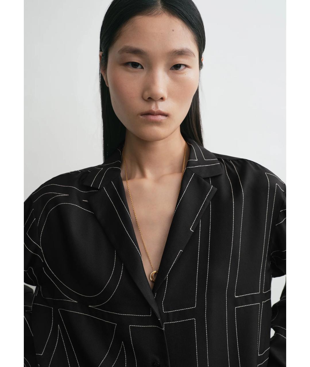 TOTEME Черный шелковый костюм с брюками, фото 6