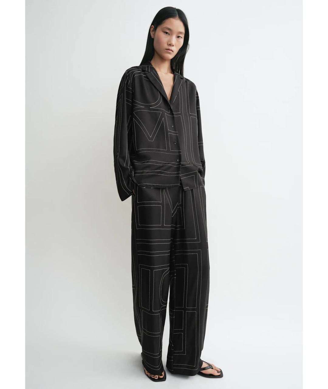 TOTEME Черный шелковый костюм с брюками, фото 3