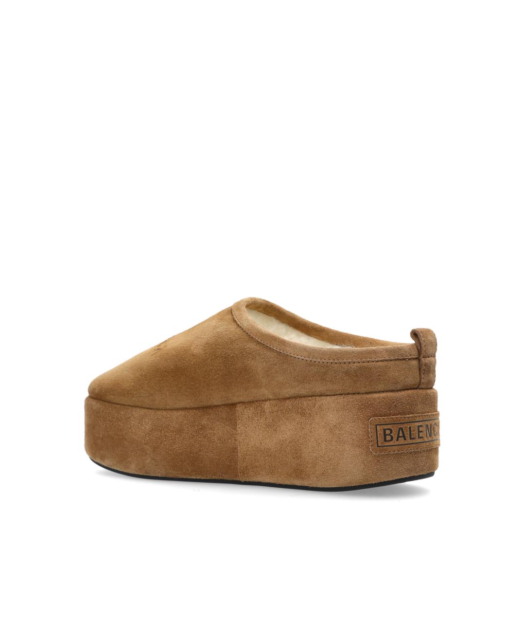 BALENCIAGA Коричневые синтетические мюли, фото 5