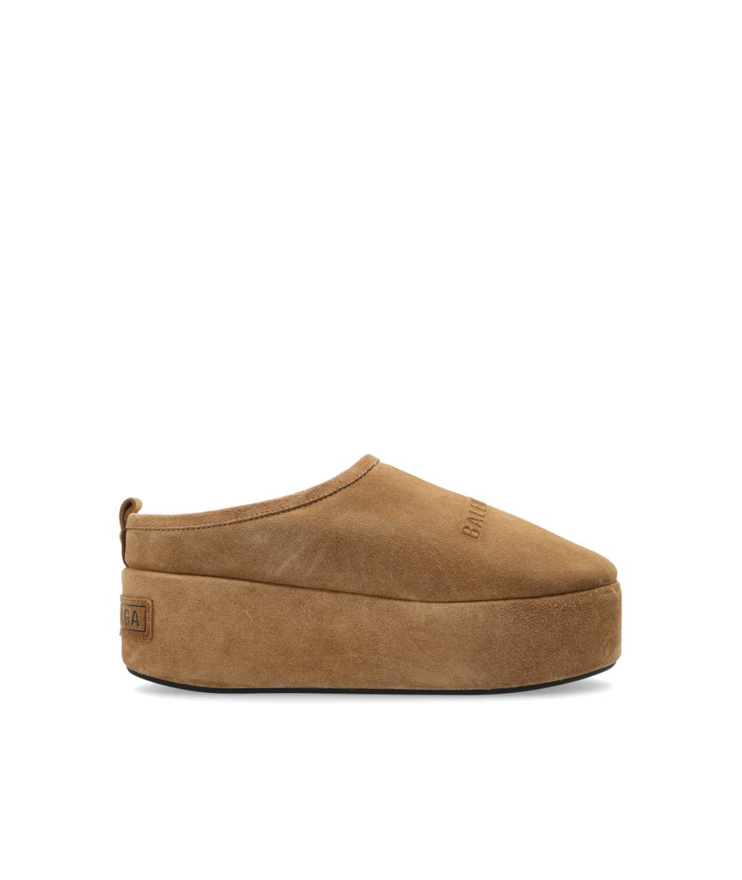 BALENCIAGA Коричневые синтетические мюли, фото 1