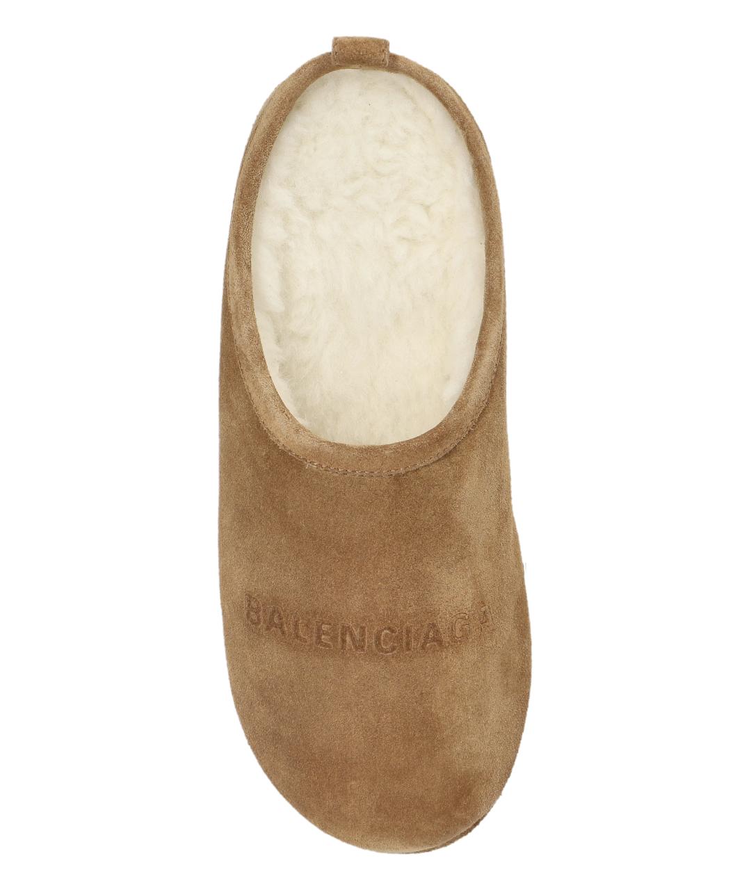 BALENCIAGA Коричневые синтетические мюли, фото 6