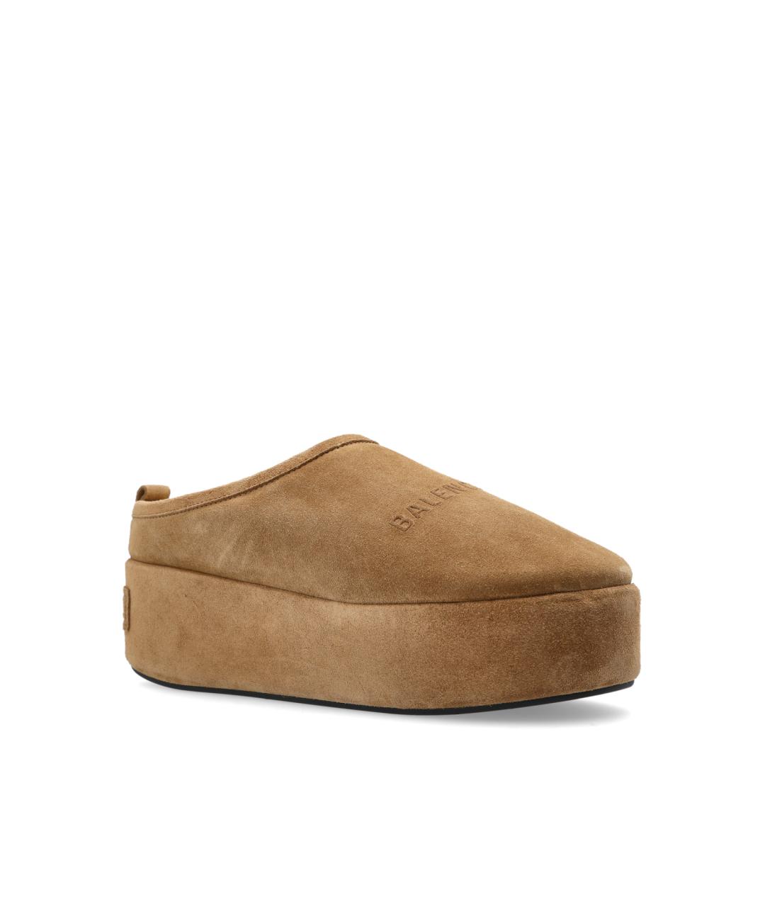 BALENCIAGA Коричневые синтетические мюли, фото 4