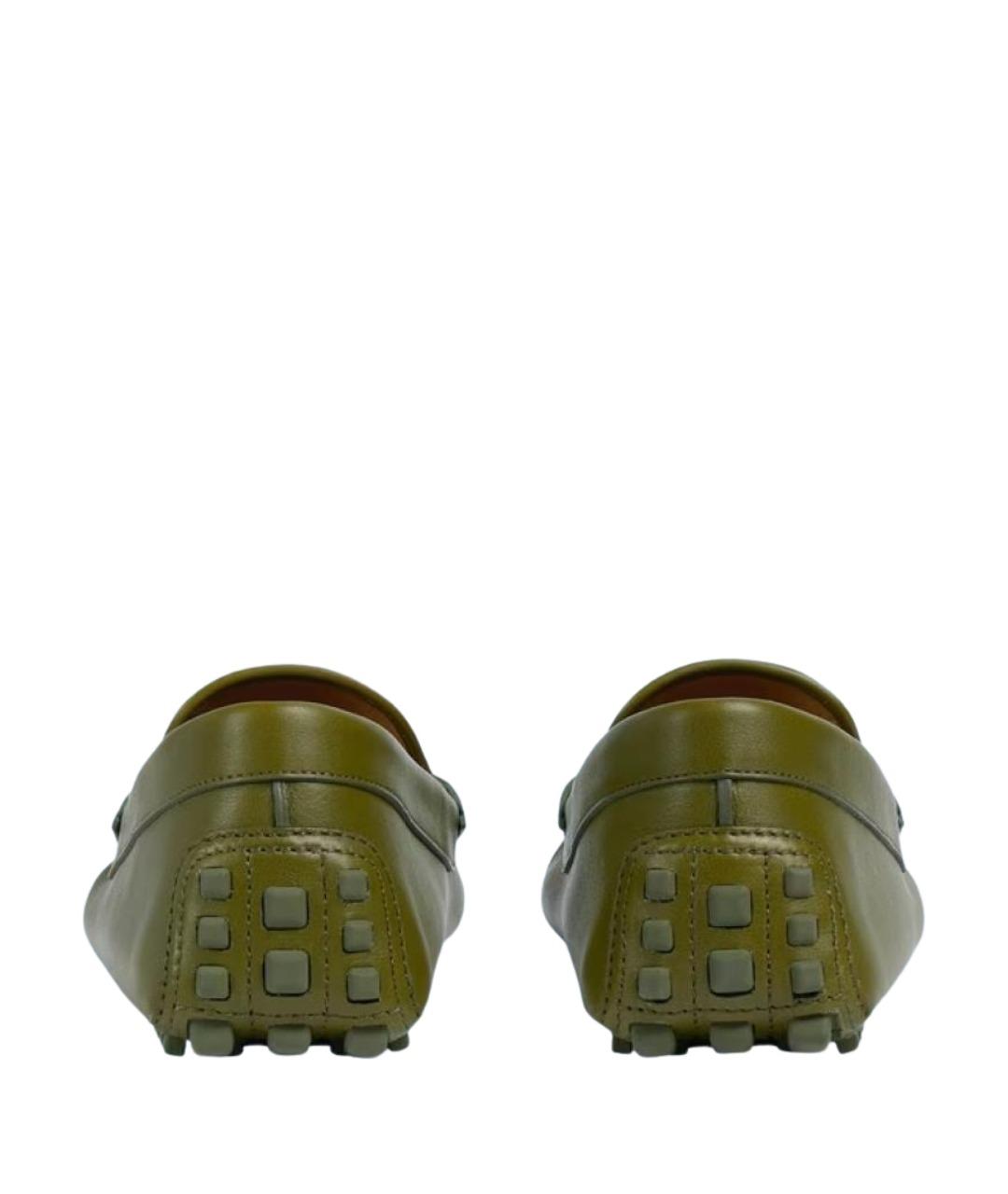 GUCCI Зеленые кожаные лоферы, фото 3