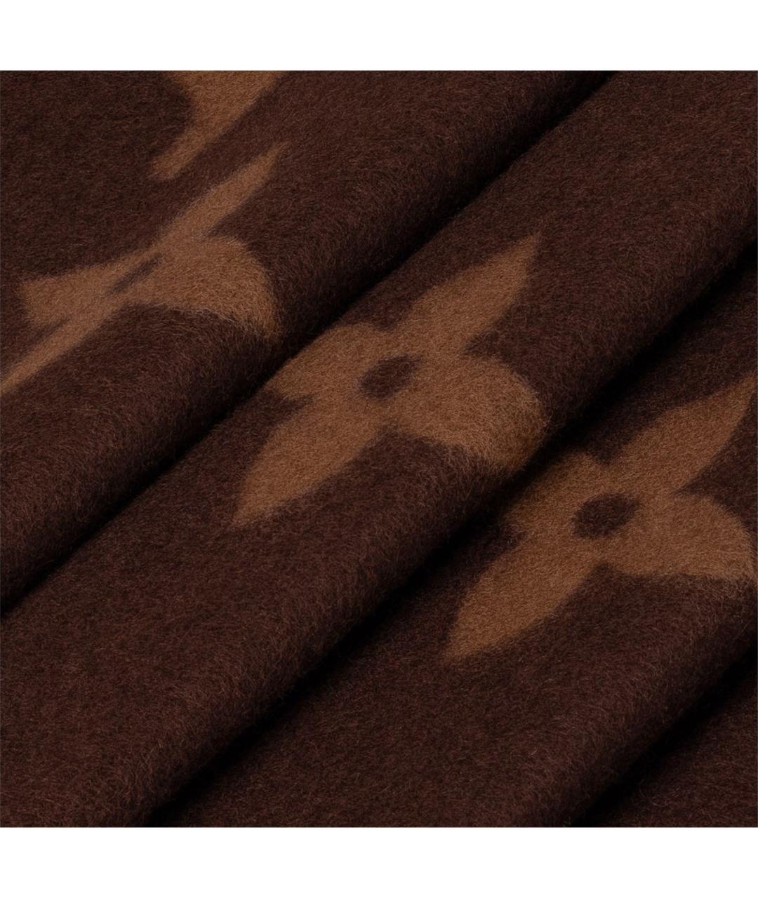 LOUIS VUITTON Коричневый кашемировый шарф, фото 4