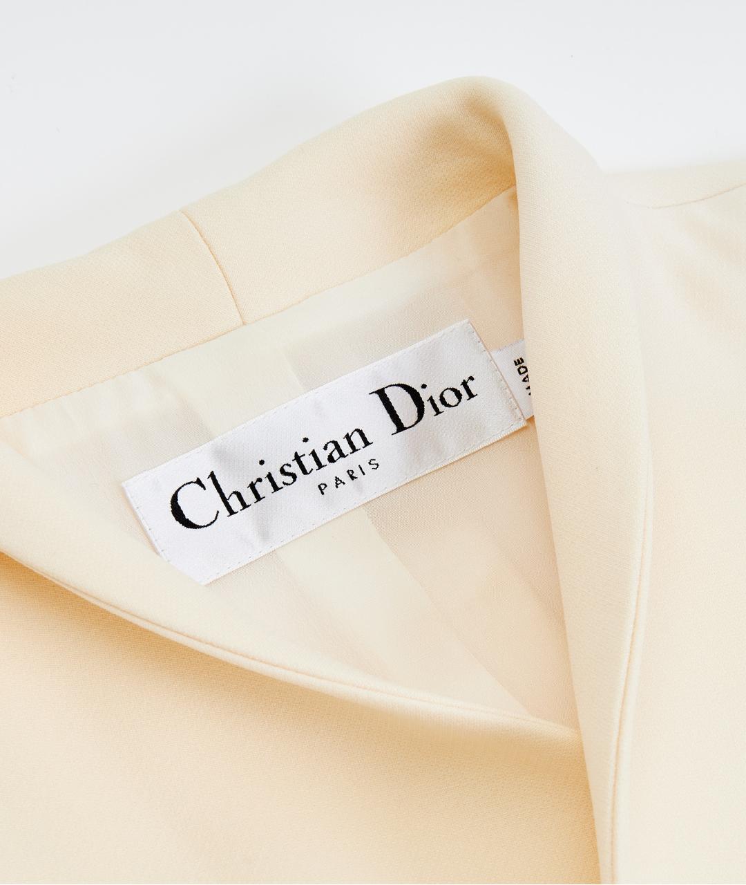 CHRISTIAN DIOR Бежевое шерстяное повседневное платье, фото 4