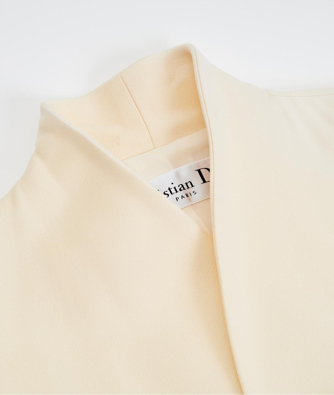 CHRISTIAN DIOR Бежевое шерстяное повседневное платье, фото 3