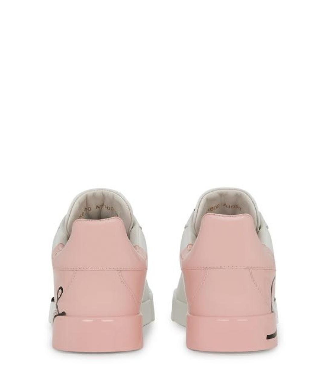 DOLCE&GABBANA Белые кожаные кеды, фото 4