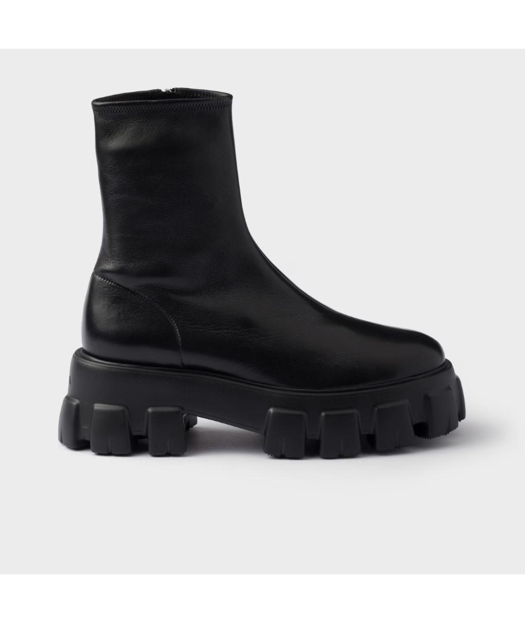 PRADA Черные кожаные ботинки, фото 5