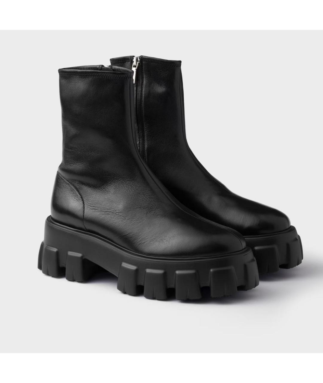 PRADA Черные кожаные ботинки, фото 3