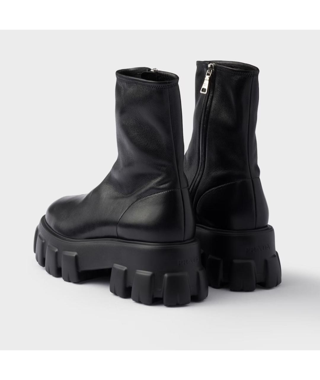 PRADA Черные кожаные ботинки, фото 4