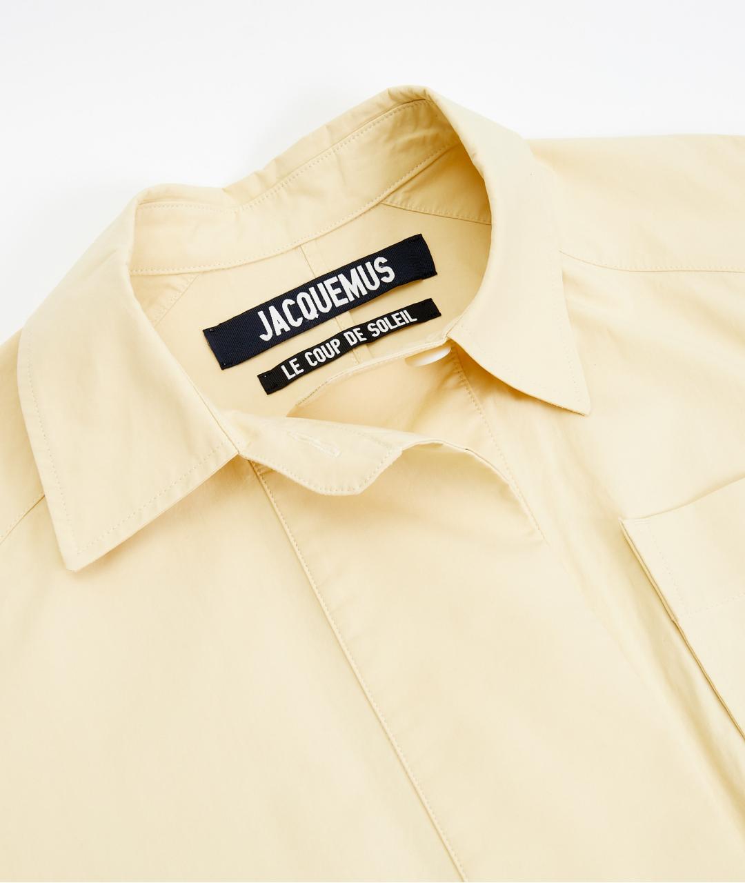 JACQUEMUS Желтый хлопковый тренч/плащ, фото 3