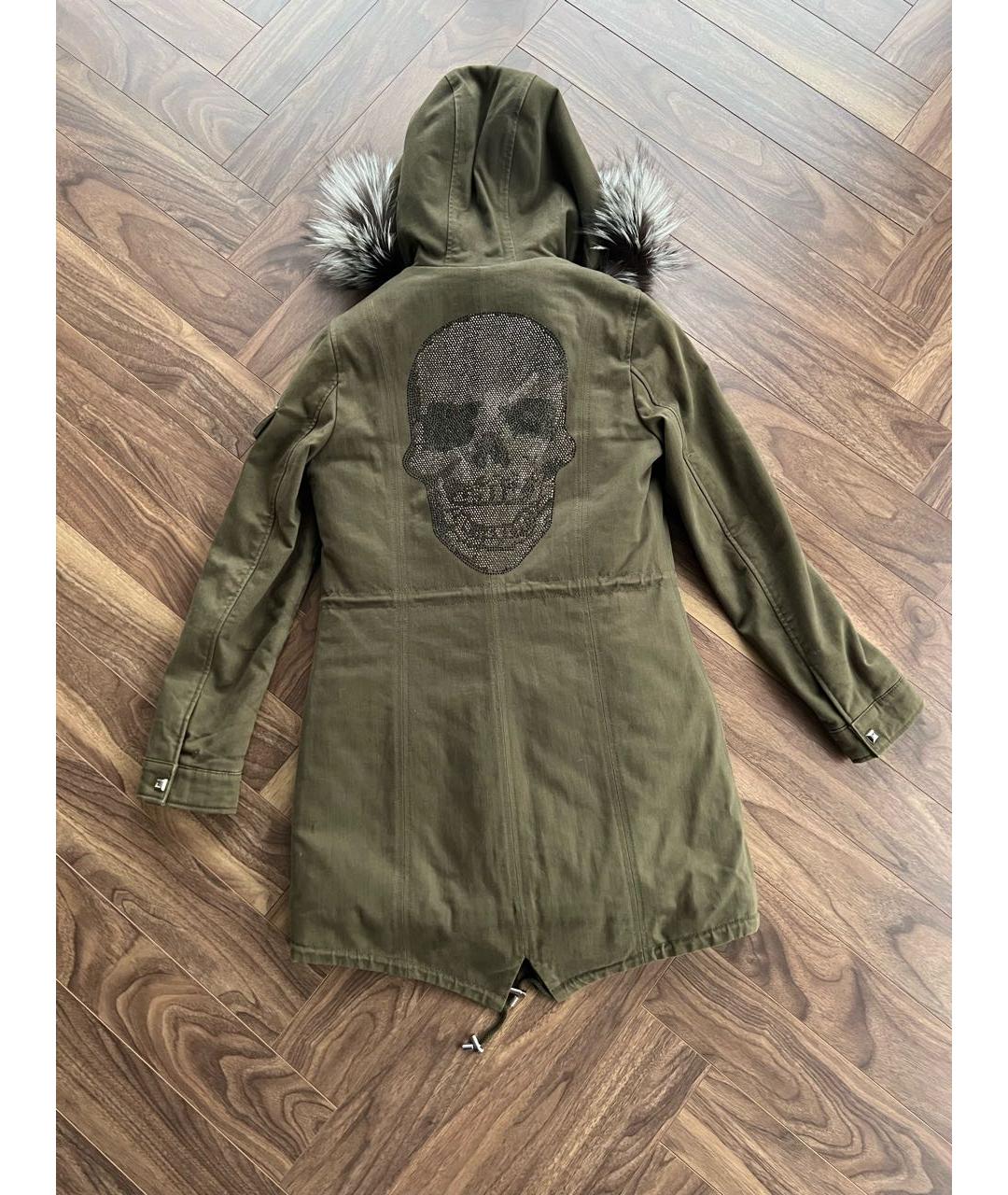 PHILIPP PLEIN Хаки хлопковая парка, фото 2