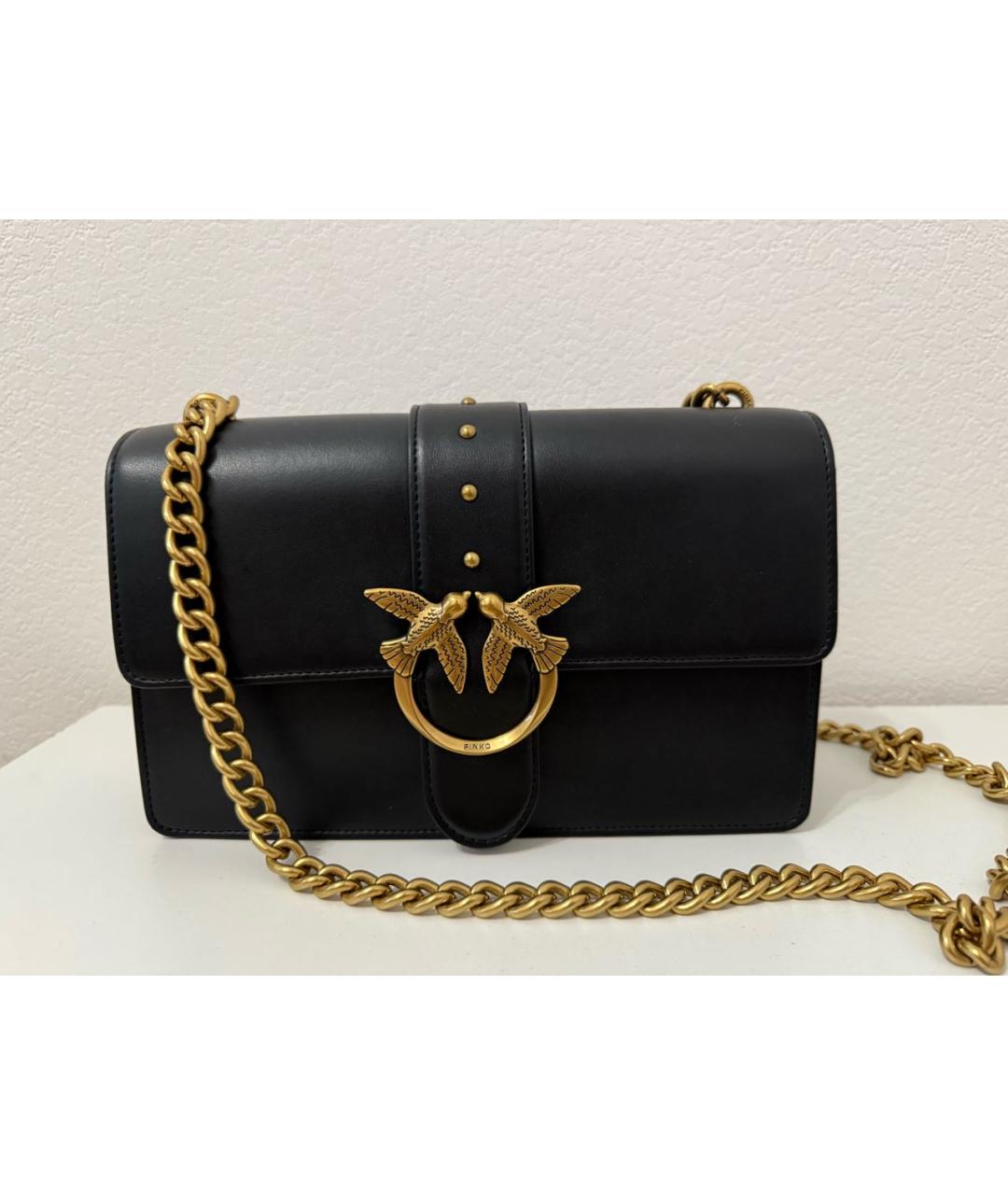 PINKO Черная сумка через плечо из искусственной кожи, фото 9