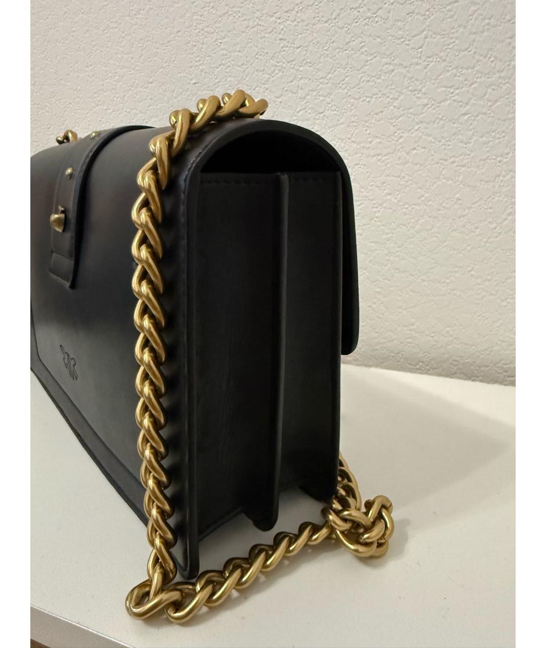 PINKO Черная сумка через плечо из искусственной кожи, фото 3