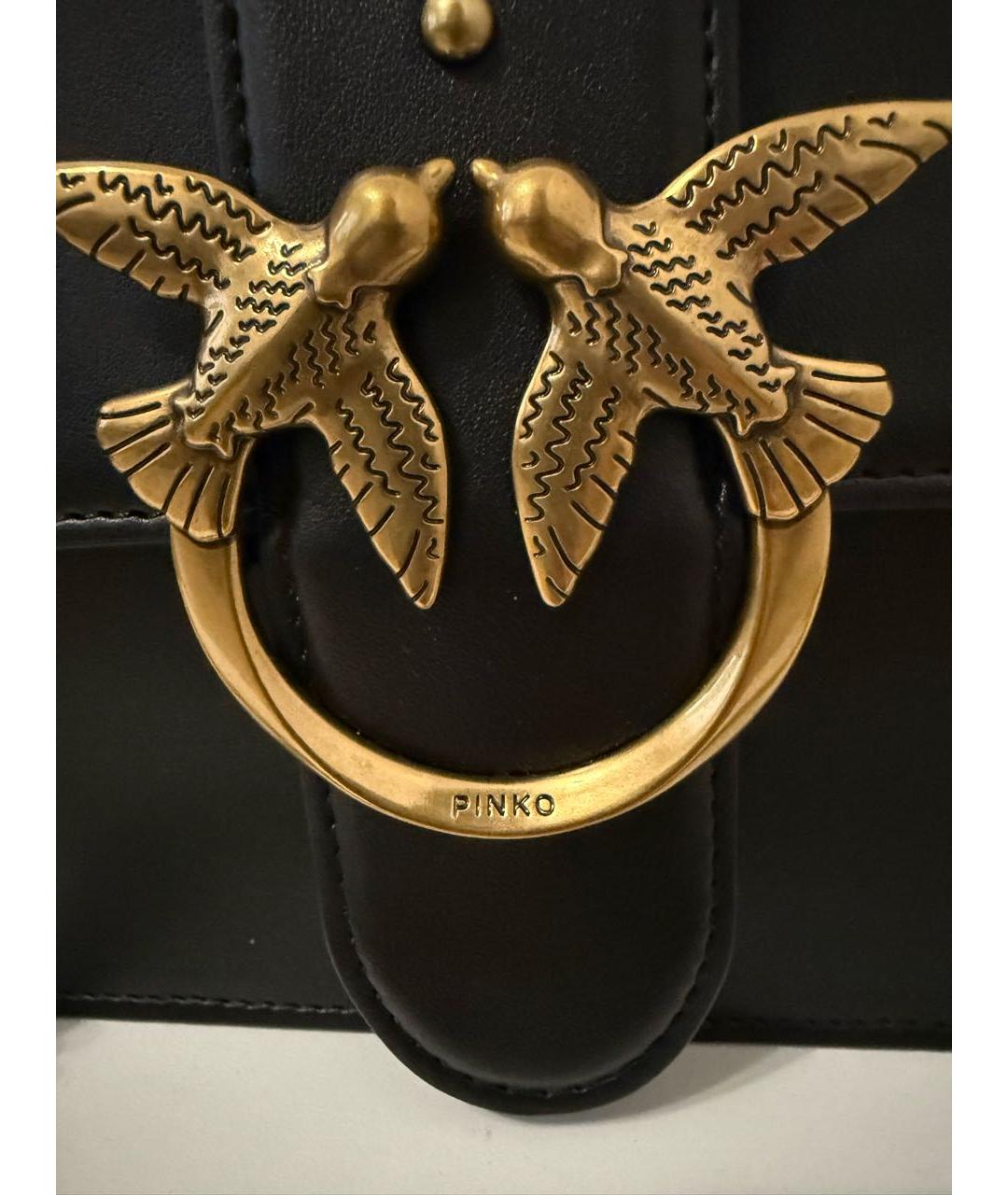 PINKO Черная сумка через плечо из искусственной кожи, фото 5