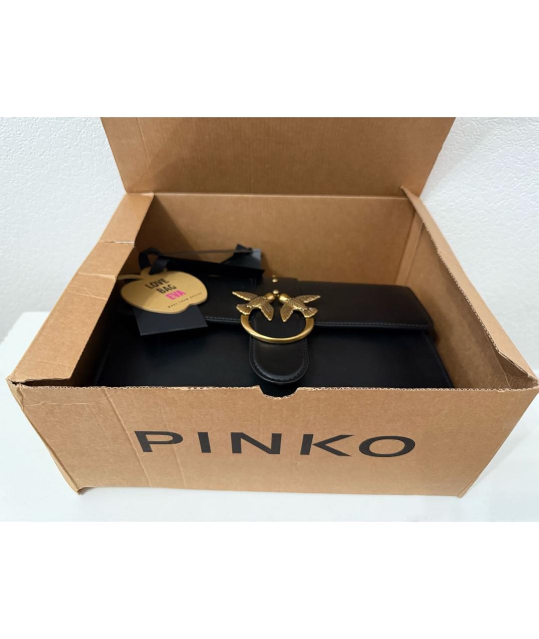 PINKO Черная сумка через плечо из искусственной кожи, фото 8