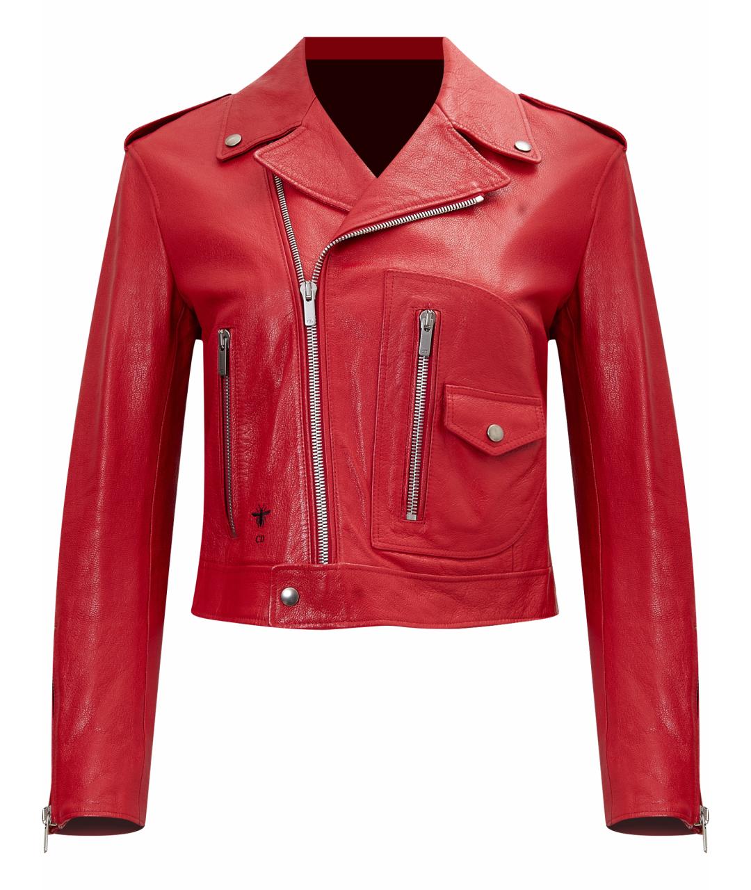 CHRISTIAN DIOR Красная кожаная куртка, фото 1