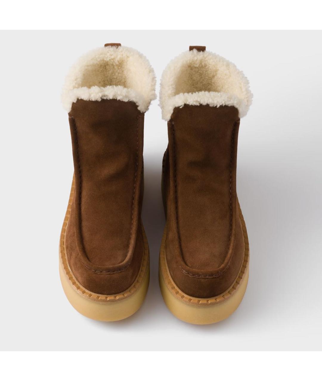 PRADA Коричневые замшевые ботинки, фото 3