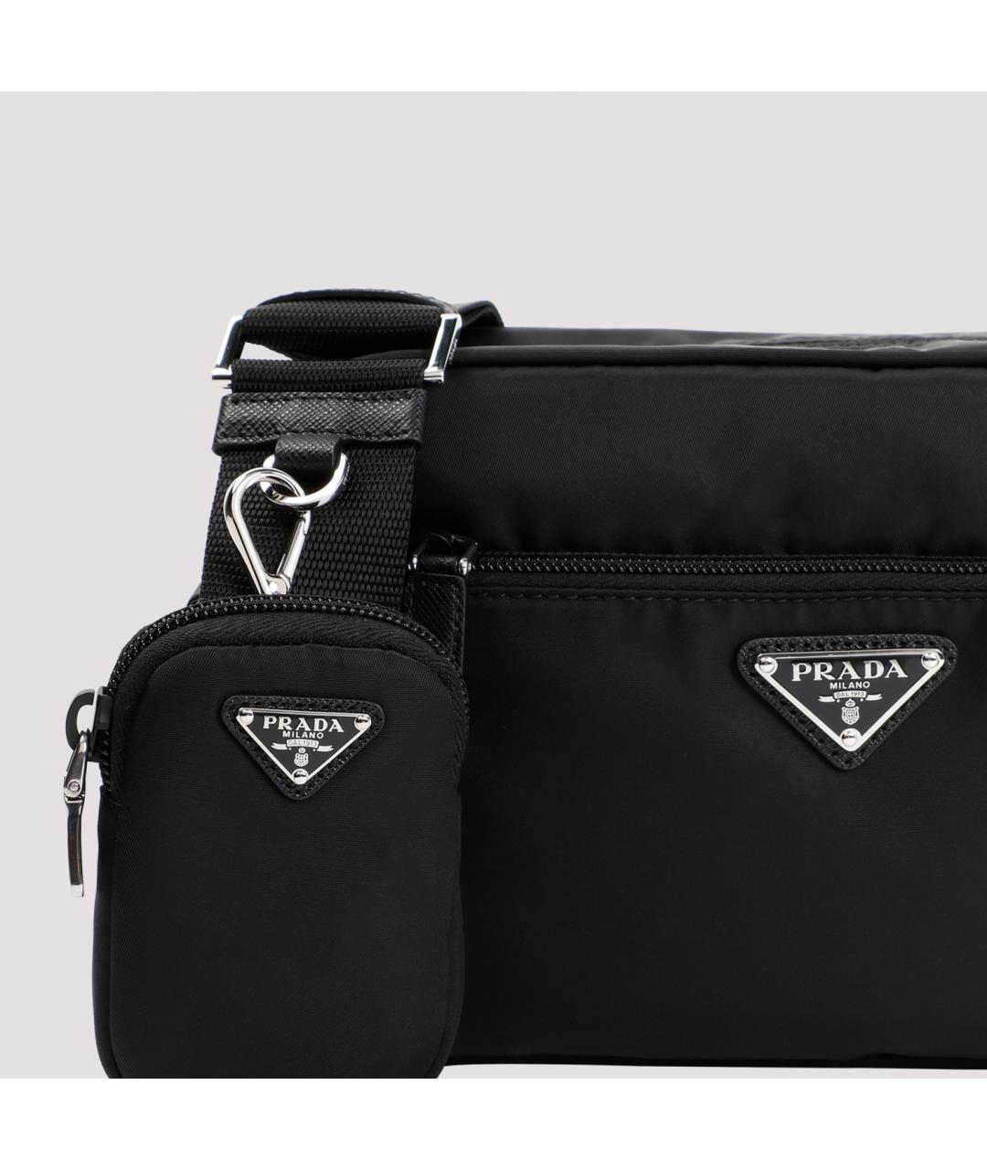 PRADA Черная синтетическая сумка через плечо, фото 6