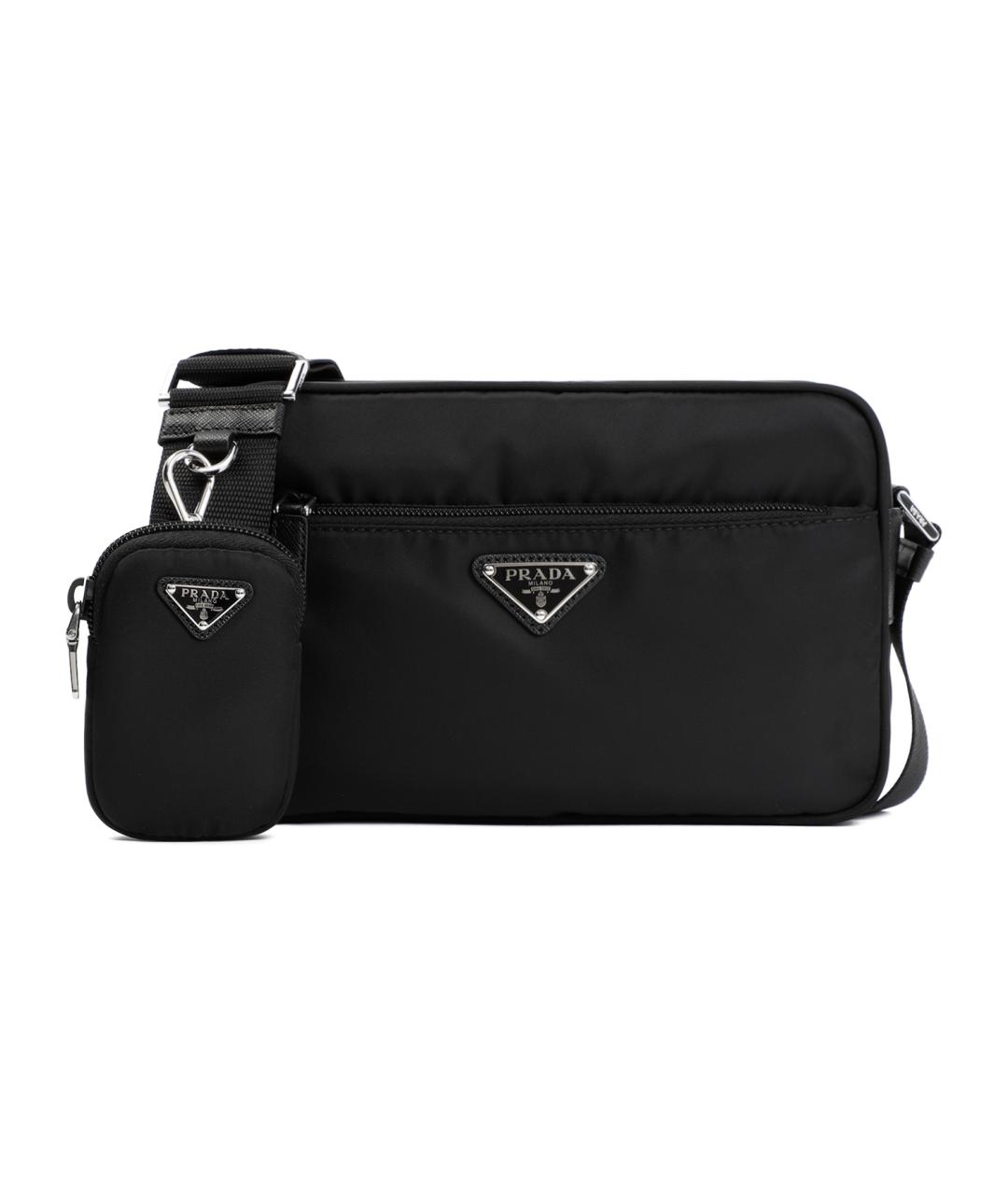 PRADA Черная синтетическая сумка через плечо, фото 1