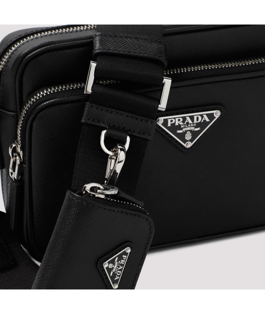 PRADA Черная кожаная сумка на плечо, фото 6