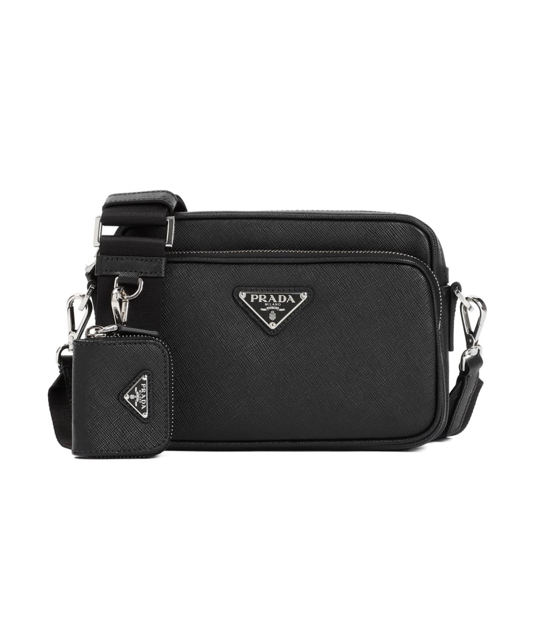 PRADA Черная кожаная сумка на плечо, фото 1