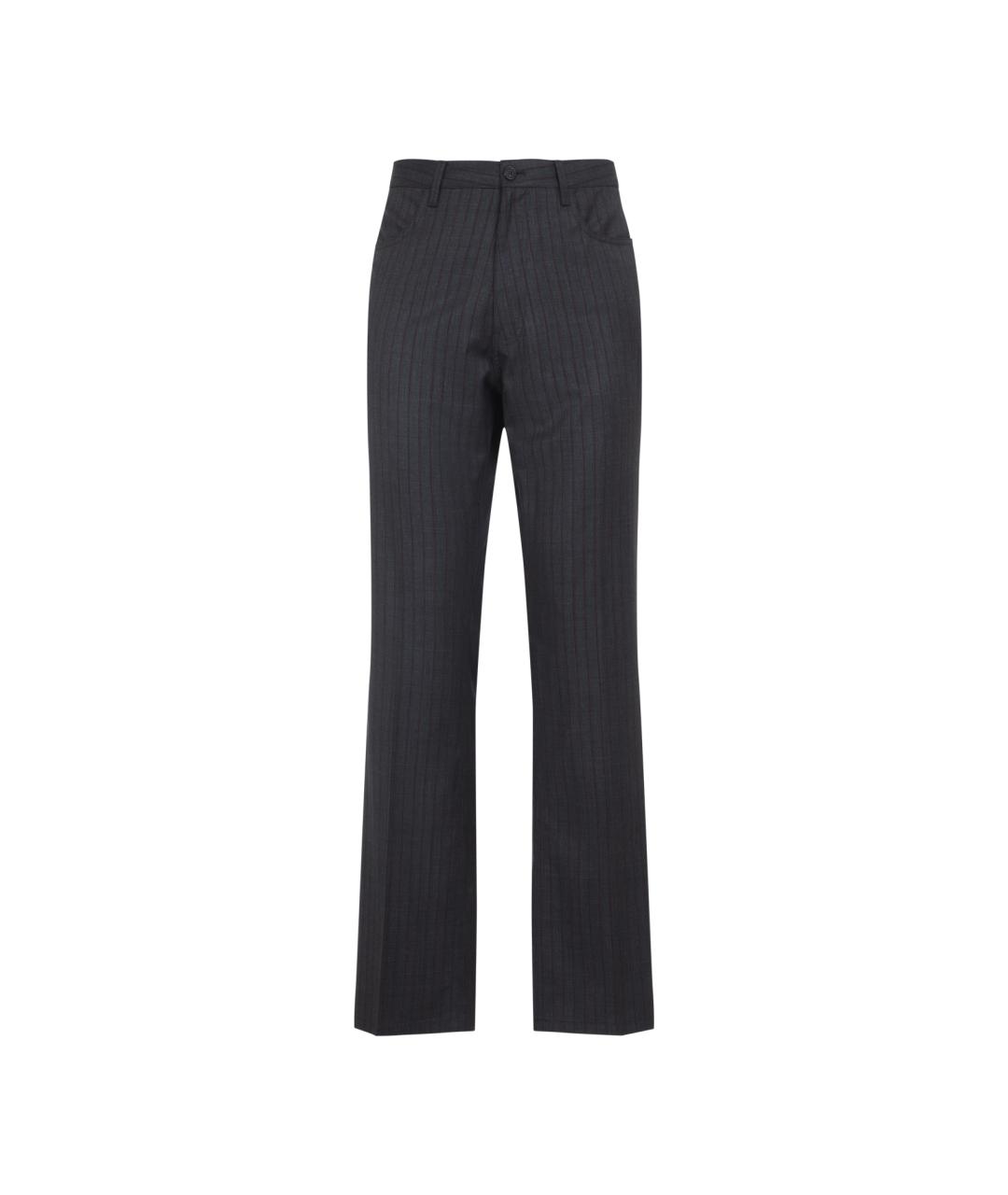 BALENCIAGA Серые шерстяные повседневные брюки, фото 1